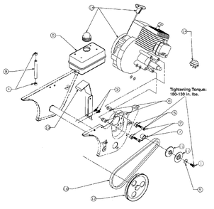 Fuel Tank/Drive Assembly Diagram and Parts List for 140 (31A-140-000)(1998) Yard Machines Snow Blower